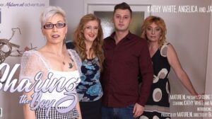 Angelica, Jamila, Kathy White – One lucky young guy fucking three hot mature ladies at once – MatureNL